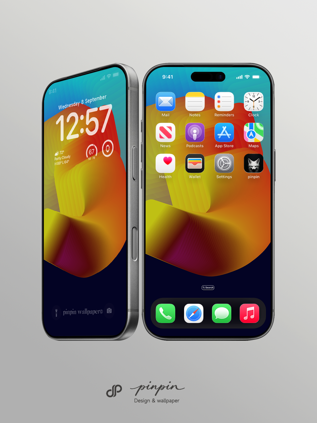 pinpin_wallpaper Minimalist Gradient 4K Wallpaper for iPhone and Android | No. 6347