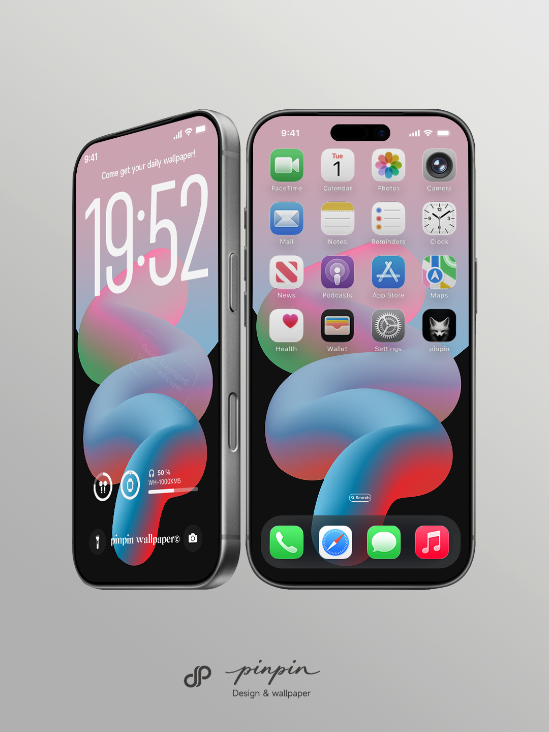 pinpin_wallpaper Minimalist Gradient 4K Wallpaper for iPhone and Android | No. 6355