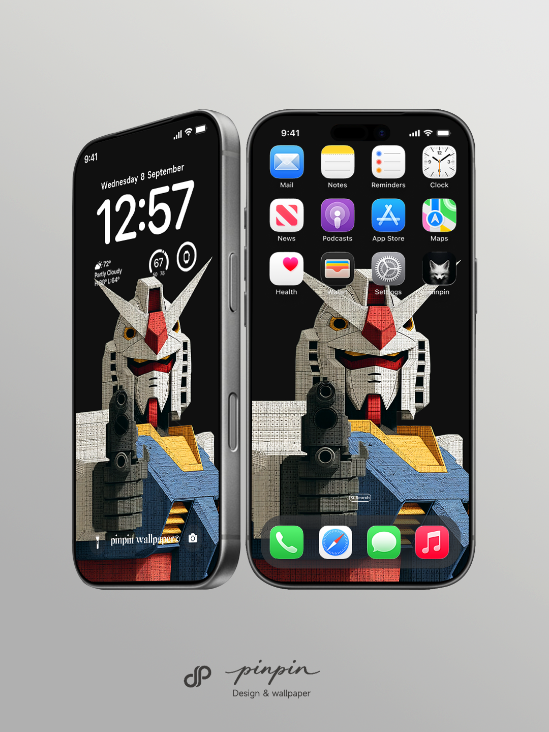 Gundam Rx-78 Minimalist Gradient 4K Wallpaper for iPhone and Android | No. 6360