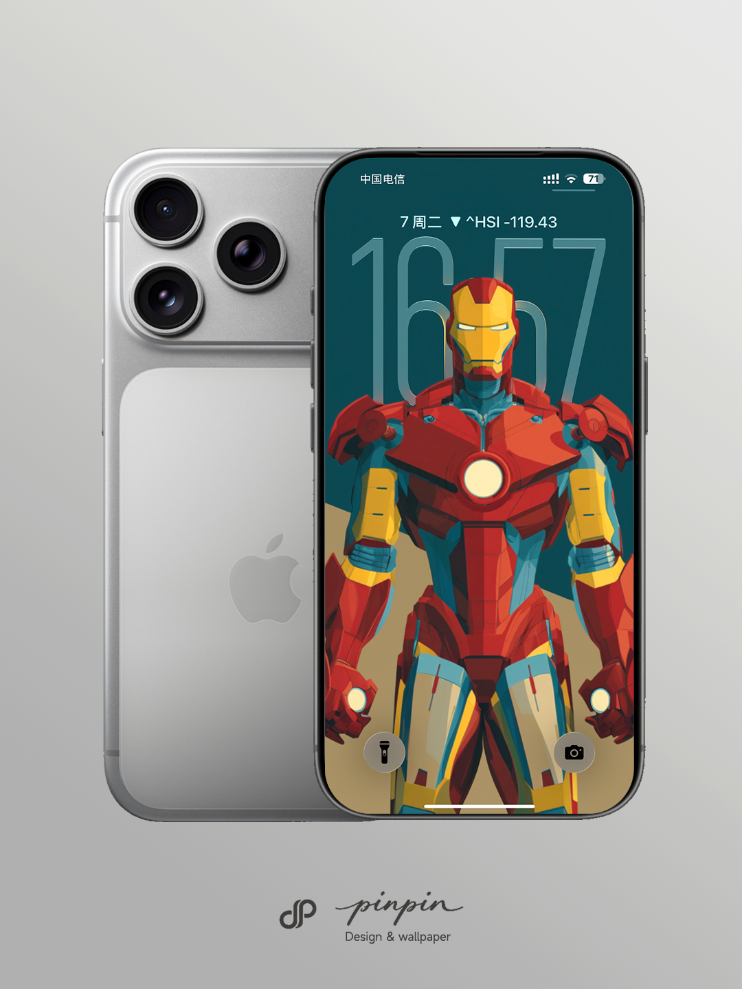 Iron Man phone Wallpaper Pack with 4 Different Color Schemes: 8K HD Lock Screen Wallpapers