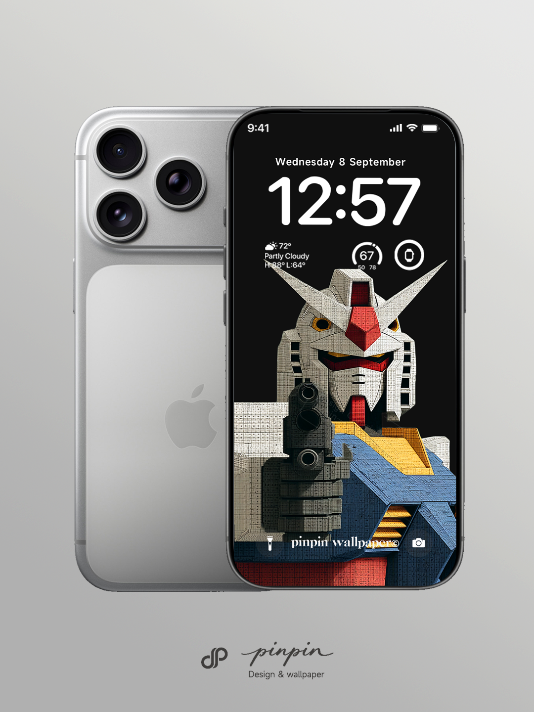 Gundam Rx-78 Minimalist Gradient 4K Wallpaper for iPhone and Android | No. 6360